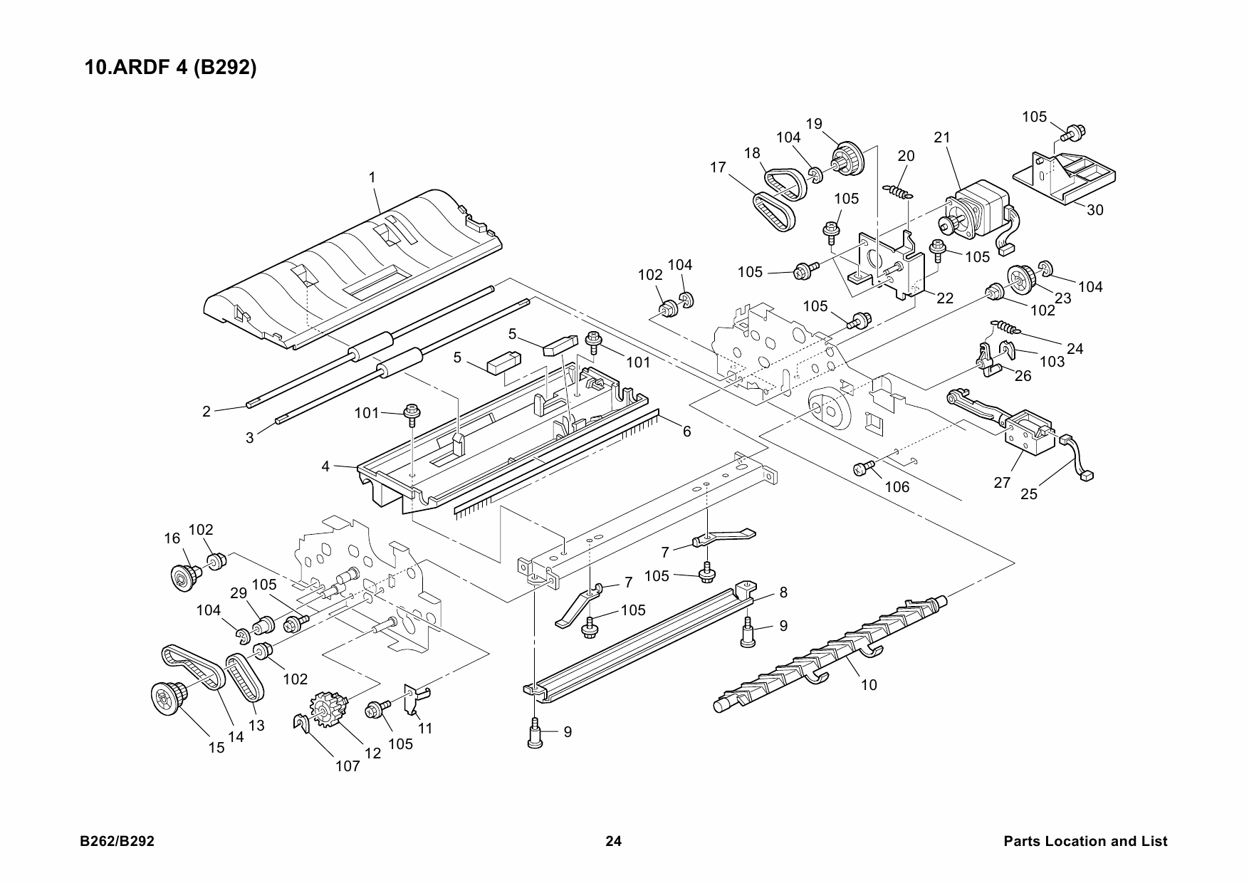 RICOH Options B262 B284 B288 B292 Parts Catalog PDF download-5